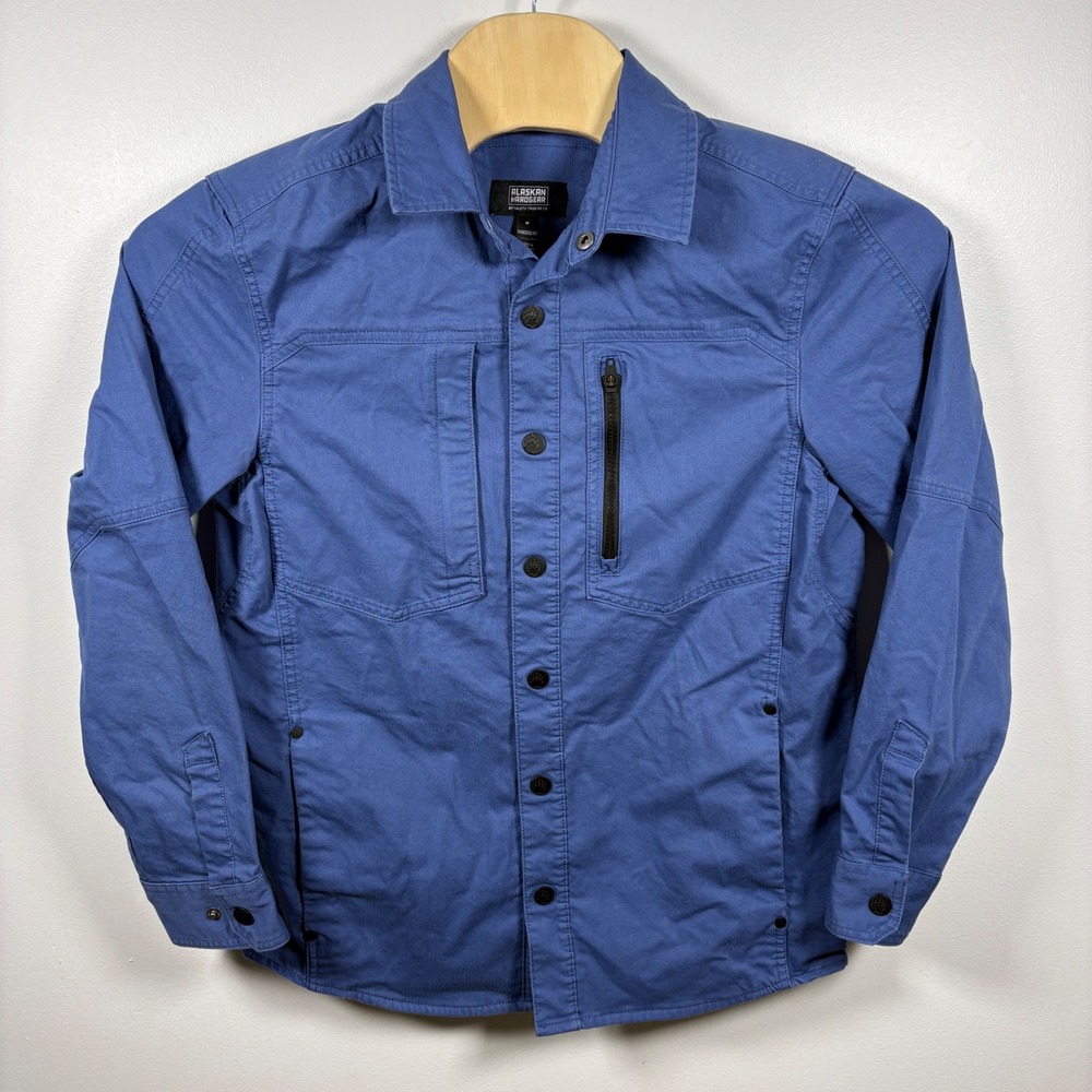 Alaskan Hardgear Duluth Trading Co‎ Blue Canvas Snap Front Shirt Jacket Mens M